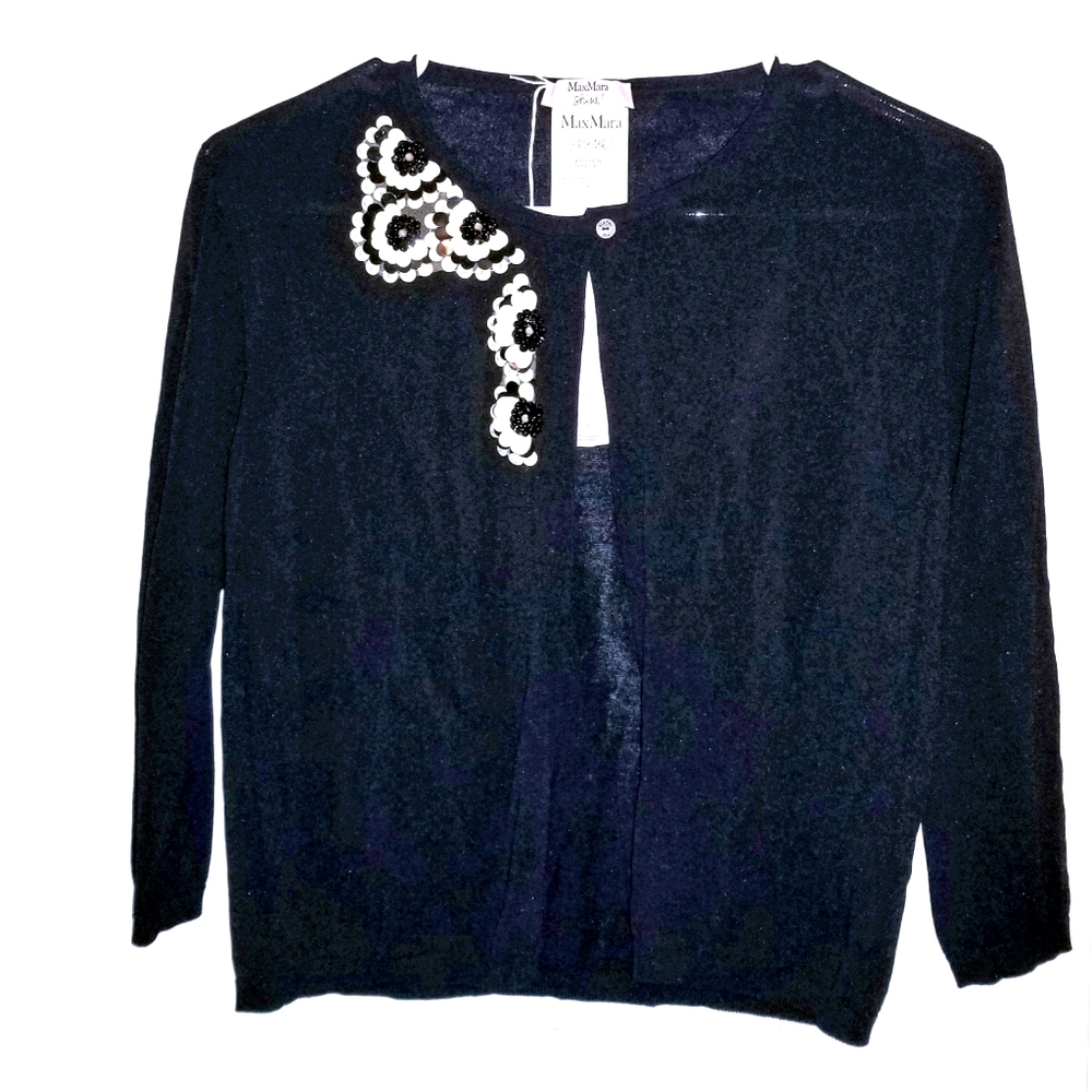 MaxMara Shine! Semi-Shere Open Cardigan Size M